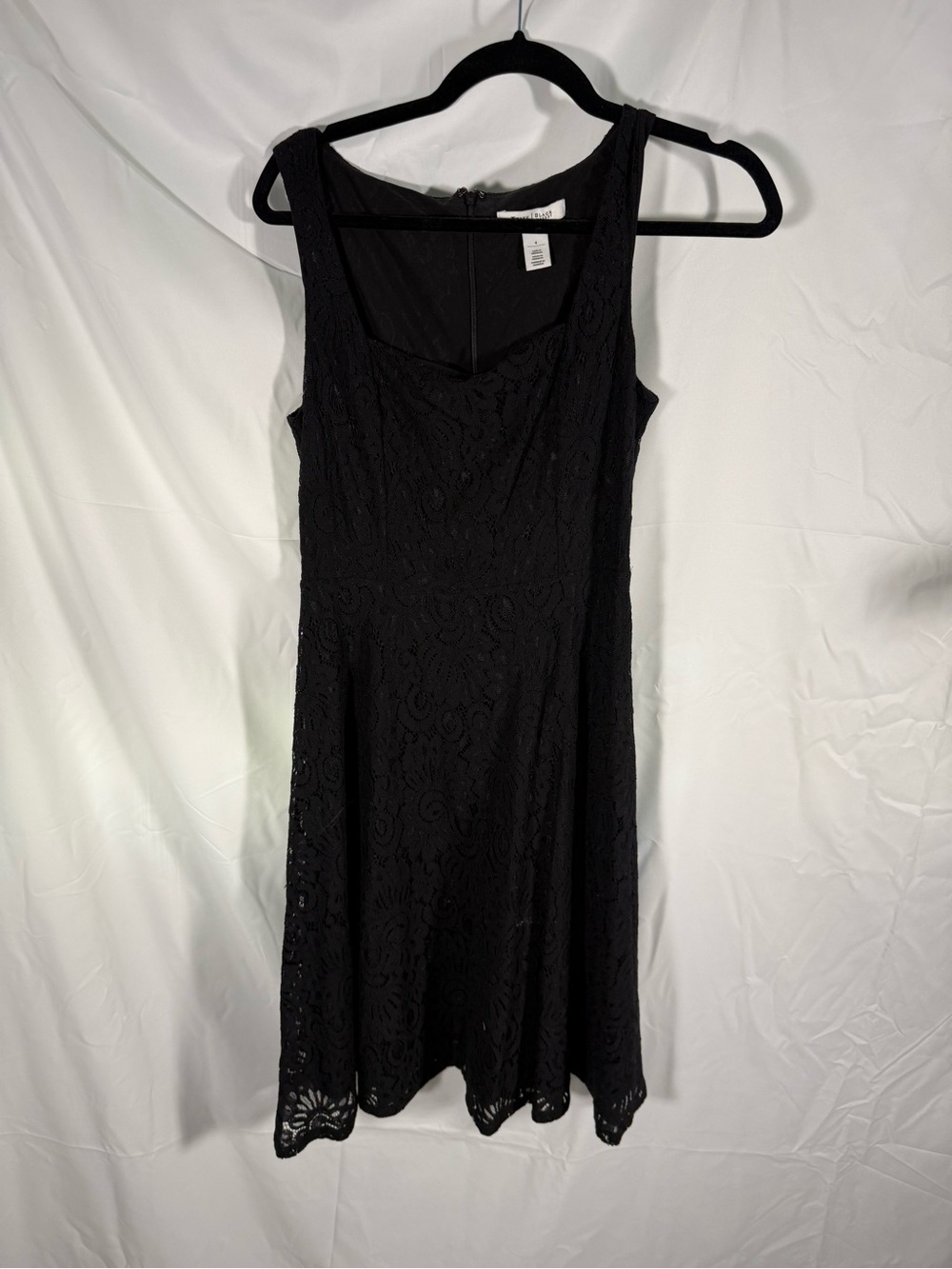 White House Black Market Black Lace Sleeveless A-Line Dress